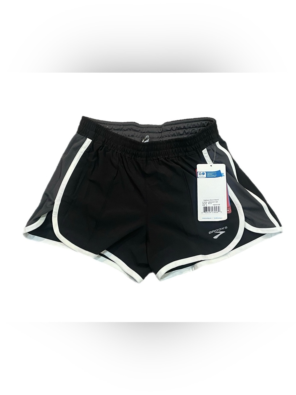 NWT Brooks Epiphany Stretch Short II Womens S Small Black Gray Running Athletic